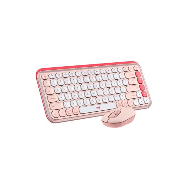 2 Combo Teclado y Mouse Logitech Pop Icon Rosa