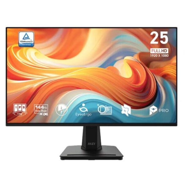 1 Monitor MSI PROMP251E14L PRO MP251 E14L 24.5" FHD 144Hz IPS Monitor - Black